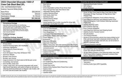 2022 Chevrolet Silverado 1500 LT (2FL)